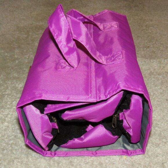 Joy Mangano JM New York Roll Up Makeup Beauty Jewelry Organizer - Purple Medium - Picture 2 of 15